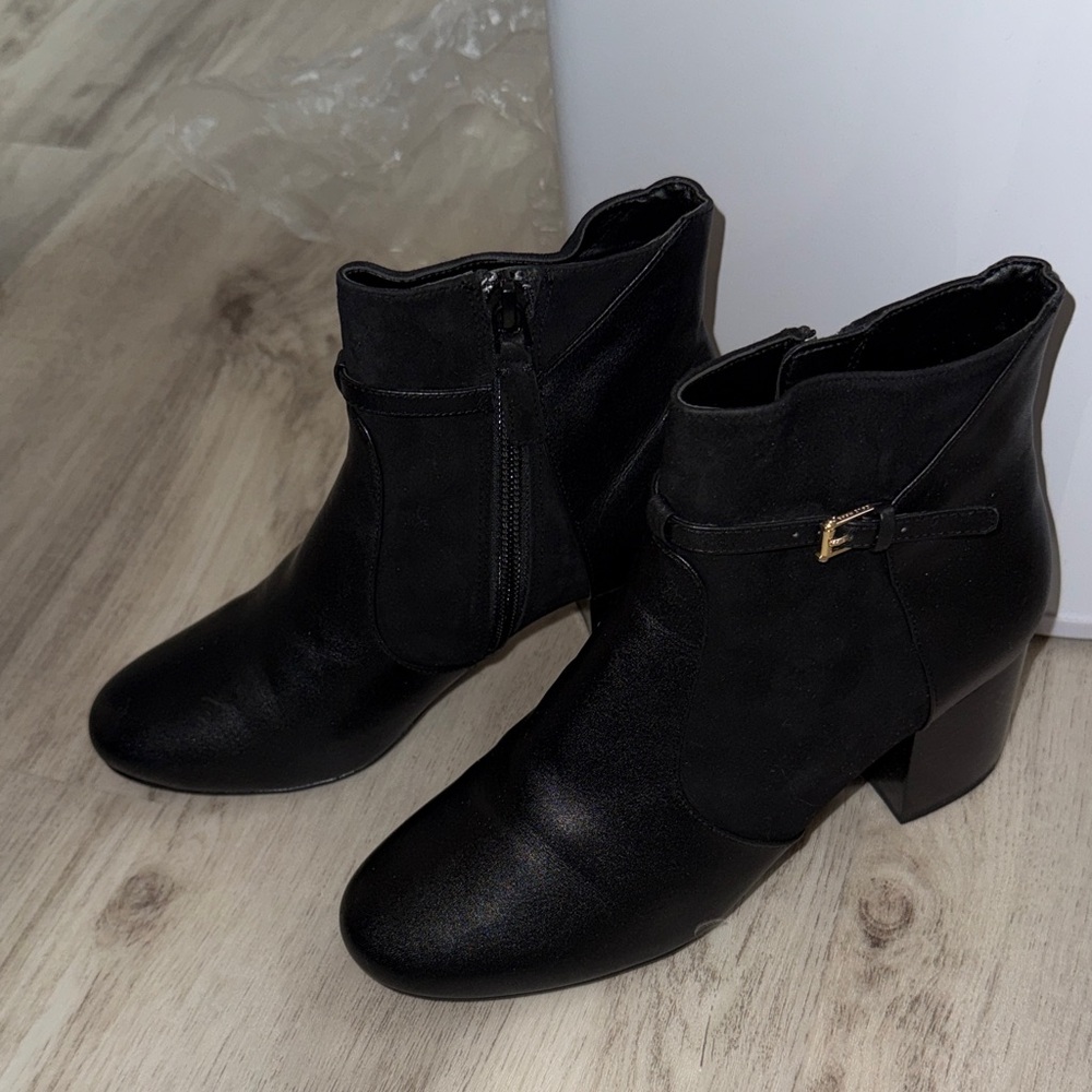 Cole Haan Black Ankle Booties with Side Buckle